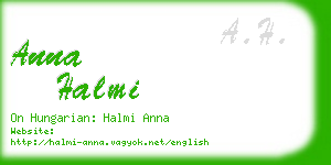 anna halmi business card